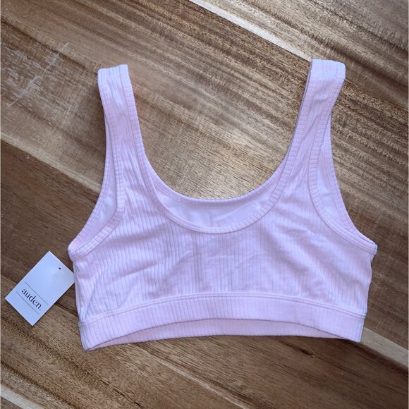 Auden Womens Pink Ribbed Scoop Neck Bralette Seamless Stretch Sports Bra Size XS - Picture 6 of 11